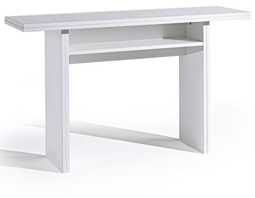 Terraneo Yellowshop - Tavolo consolle allungabile L35/70xP120xH75 cm Oplà bianco effetto legno