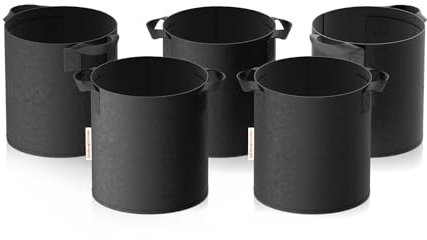 SPIDER FARMER 5-Pack 5 Gallon Grow Bags Heavy Duty Thickened Nonwoven Plant Fabric Pots with Handles