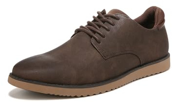 Dr. Scholl's Shoes Men's Sync Plain Toe Dress Casual Oxford, Brown/Brown Smooth, 14 Wide