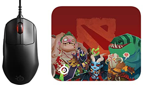 SteelSeries Prime - Esports Leistung Gaming-Maus - TrueMove Pro Optical Sensor mit 18.000 CPI - Magnetisch-optische Schalter + QcK Mini Dota 2 / TI Gaming-Mauspad