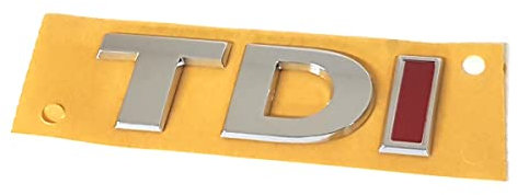Volkswagen 5G0853675FJZQ Schriftzug TDI Logo Aufkleber Emblem, Chrom/Silber, mit rotem I