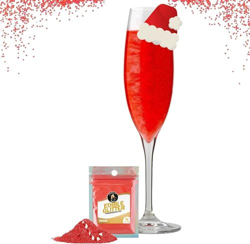Twinkle my Drink® Red Edible Glitter for Drinks, Cakes & Cocktails | Halloween Cocktail Decorations | Edible Glitter | Party Decorations | 5g 25 Servings