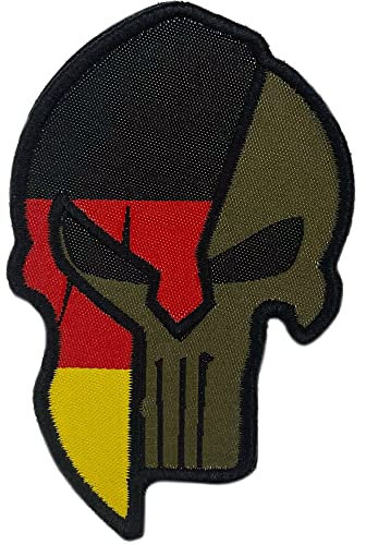 Deutschland Klett Patch - Hochwertiger Emblem - Aufnäher mit Deutschland Flagge - Ideal als Deutschland Patch, Deutschland Aufnäher und Deutschland Patch Klett (Punisher)