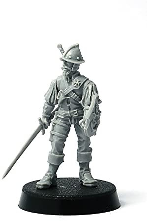 Brother Vinni Spain Conquistador 28 mm Resin Miniature for Wargaming and Tabletop RPG, Grey