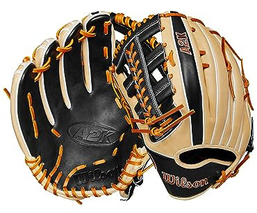 Wilson 2024 A2K 1810 32,4 cm Outfield Baseballhandschuh – Linkshänder, Blond/Schwarz/Sattelbraun