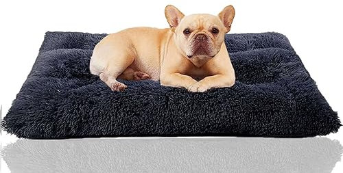 Owbb Hundekissen Waschbar für Mittelgroße und Kleine Hunde, 80x55cm, Hundematte, Dunkelgrau