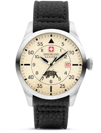 Swiss Military Hanowa Men's Analog Quartz Watch with Leather Strap SMWGN0001201
