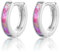 CERSLIMO Opal Ohrringe, Pink Opal Creolen Silber 925 Rosa Schmuck Geschenke für Damen Frauen Mädchen