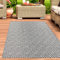 CARPETIA Outdoor Teppich 180 x 280 cm Kunststoff wetterfest wasserfest leicht wendbar Balkon Garten Terrasse Rautenmuster schwarz-weiß