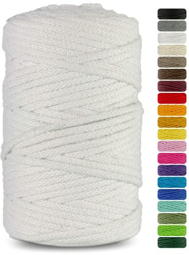 Netuno 1 corda macramè bianco cordoncino filato cotone naturale con nucleo in cotone da 5 mm 200 m per lavori fai da te in macramè filo decorativo spago per macramè
