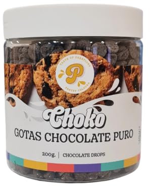 PASTRY COLOURS - Gotas de Chocolate - Ideal para Decorar con Pepitas de Chocolate tu Repostería Creativa - Bote 200 Gr (Puro)