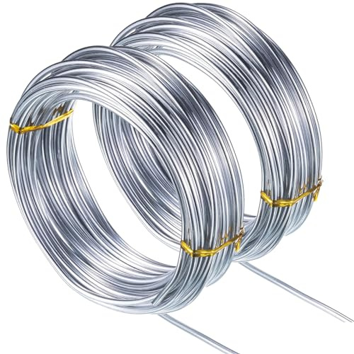 TecUnite Aluminum Craft Wire for Sculpting Armature Bendable Craft Wire for DIY Jewelry Making(10 M X 3 mm,Silver,2 Rolls)