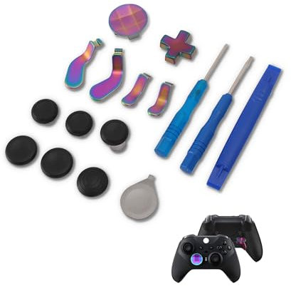 Gugxiom Thumbsticks de Metal 13 en 1 para One Elite Series 2, Joysticks de Intercambio Metal Mod 6, 4 Paletas, 2 Almohadillas D, con Herramienta de Montaje, Piezas de Joystick de