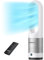 Bladeless Fan, 22 inch Tower Fan with Remote, 8 Speeds, 90° Oscillation, 9 Hour Timer, LED Display with Auto Off, Easy to Clean (White+silver, Small)