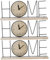 Garneck 3St Uhr Ornamente Wohnkultur Decoration famaliguy tische Retro-cade Europäische Retro-Uhr Uhrenverzierung Haushaltsuhr Vorbau Geometrie Gartenuhr Tischuhr Büro schmücken Holz
