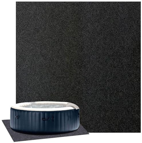 NASSMOSSE Whirlpool-Matte, rund, 3,5 m, waschbar, unter dem Pool, aufblasbare Whirlpool-Wassermatte, tragbare Spa-Pool-Bodenschutzmatte, quadratische Form