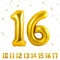 Number Balloons 16,Gold 16 Balloon 40 Inch Giant Helium Foil Number Balloons for Boys Girls 16th Birthday Party Decor Anniversary Party Decorations Supplies
