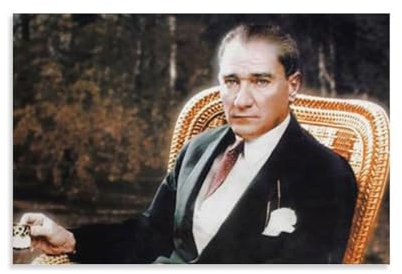 XSQING Mustafa Kemal Atatürk Poster Reformer Türkei Wandkunst Poster Scroll Leinwand Gemälde Bild Wohnzimmer Dekor Zuhause 20 x 30 cm