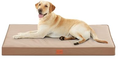 WAVVE Orthopädisches Hundebett, Hundesofa mit Eierkartonschaum für große Hunde, 112 x 81 cm, Abnehmbare und Waschbare, rutschfeste Unterseite, Braun