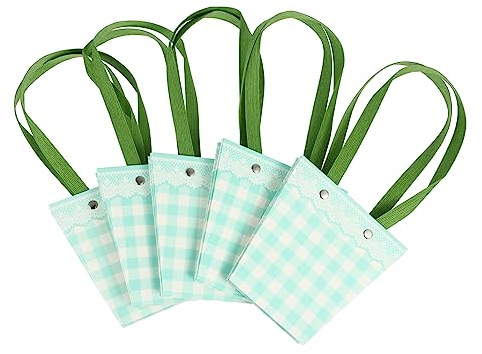 Flower Bouquet Wrapper Bag 5 Pezzi in Cartone con Manico | Motivo a Quadri Pizzo, Rinforzo con Puntina, per Fiori su Balcone e Scrivania Colore Casuale