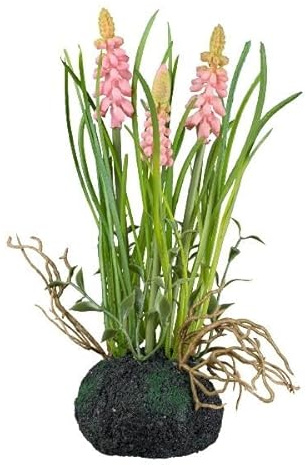 artplants.de Kunstblume Traubenhyazinthe HUNMY im Erdball, rosa, 22cm | Wurzeln - Künstliche Hyazinthe