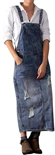 Vhersily Vestito con Bretelle in Jeans da Donna Salopette Donna Jeans Lunga Elasticizzata Mini Abiti Estivi Gonna Abito Casual Versatile Cinturino in Denim