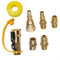 Besshepplo Propan Messing Adapter Quick Connect Fitting, RV Propan Quick Connect Kit Mit Messing Fittings Und Siegelband Gas Grill Haken Für BBQ