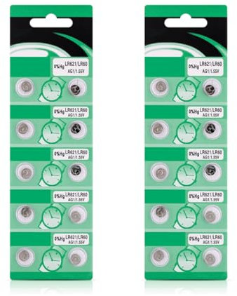 HINAYOSAN Lot de 10 piles bouton haute capacité AG1 LR621 AG1 1,5 V pour montres, calculatrices, petits appareils électroniques