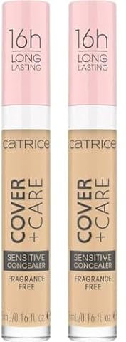 Catrice Cover + Care Sensitive Concealer, Abdeckstift, Nr. 008W, nude, Anti-Pickel, beruhigend, aufhellend, pflegend, Haut, langanhaltend, natürlich, vegan, ölfrei, wasserfest (5ml) (Packung mit 2)