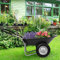 COSTWAY Schubkarre mit 2 Rädern, 75 L, Schiebkarre 100 kg Tragkraft, Garten Karre Metallrahmen, Transportkarre für Garten, Gartenkarre mit Gummigriff, Gartenschubkarre Bauschubkarre (Schwarz)