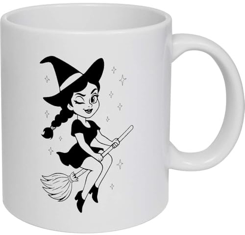 Azeeda 11oz (320ml) 'Witch Girl Pinup' Ceramic Mug/Cup (MG00091980)