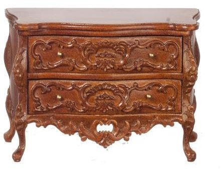 Puppenhaus Kommode Louis XV Credenza Walnut JBM Miniaturmöbel
