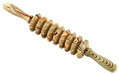 LRXIYODE Multifunktionales mit 9 Rollen für Ganzkörpermassage Komfortabler Griff Holzmassagegerät Bauchmassagegerät und Muskelentspannung für Tägliche Anwendung