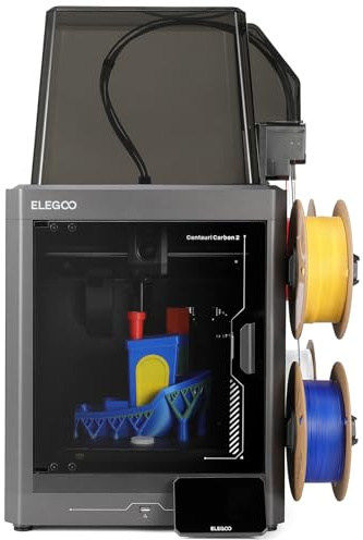 ELEGOO Centauri Carbon 2 Combo Imprimante 3D Volume 256×256×256mm | Multicouleur, CoreXY 500 mm/s Impression Haute Vitesse avec Calibration Automatique, Buse 350°C, Prête à l’Emploi