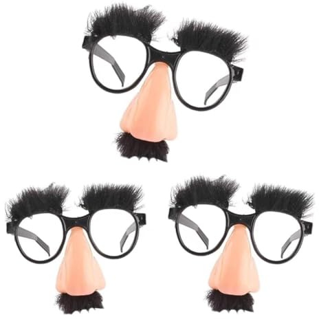 Zhhuoc Lustige Brillen mit großer Nase – große Nasenbrille mit Augenbrauen, Schnurrbart | Halloween | Augenbrauen und Schnurrbart Verkleidung | alberne lustige Foto-Requisiten | Halloween-Brillen