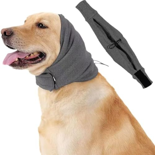 IBXWMNG Bandeau Apaisant pour Chiens et Chats, Cache-oreilles pour chien, Réglables, Protections d'oreilles pour le toilettage, à capuche apaisant pour animaux domestiques, protection contre le bruit