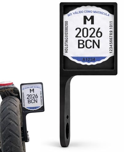 E-Scooter Kennzeichenhalterung Rechts, seitliche Befestigung, flexibel | Schutz vor Beschädigung, abnehmbare transparente Abdeckung, Schraubbefestigung, Zubehör für E-Scooter