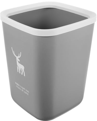 Kichvoe Poubelle Simple sans Couvercle 10l en Plastique Pp Grosse Ouverture Réutilisable pour Chambre à Coucher et Salle de Bain Compacte et Pratique