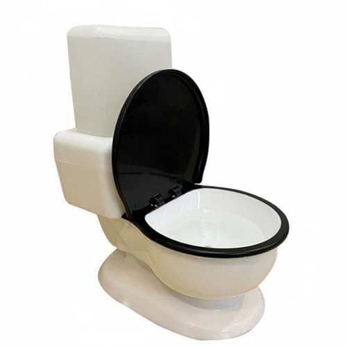 KiBcsLic Wasserspender in Toilettenform 650 ml Fassungsvermögen Toilettenförmiger Katzennapf Stromlos Mini-Toiletten-Tränke für Katzen, Kleine Hunde