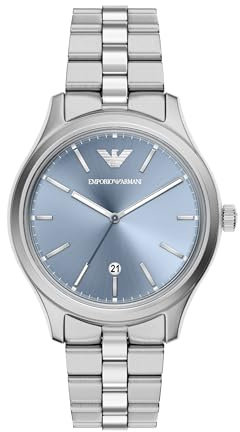 Emporio Armani Herren 41MM Silberfarbene Edelstahl Uhr, AR11748