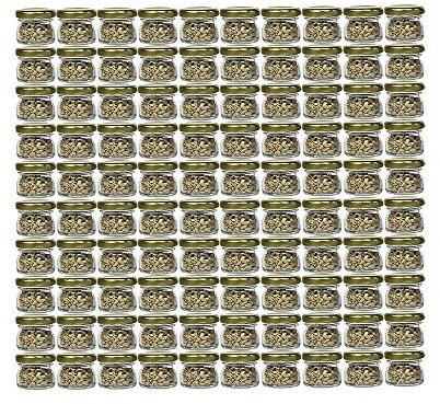 100er Set Sturzgläser Mini Gläser | Füllmenge 30 ml | Schraub-Deckel Gold | To 43 Rundgläser Marmeladengläser Obstgläser Einweckgläser Honig Gläser Einmachgläser Portionsgläser Probiergläser Imker