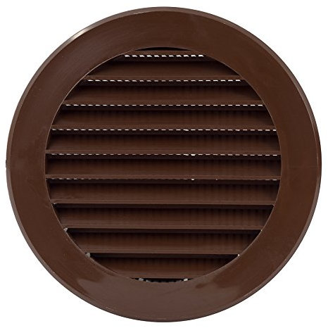 MKK - 11846-02 - Lüftungsgitter Rund Gitter Abluft Abluftgitter Garagen 100 125 150 Insektenschutz Lüftung Ø 100 mm braun