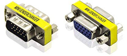 Adwits HD15 VGA SVGA Female to Female, Male to Male Mini Gender Changer Coupler Adapter, 15 Pin Converter for PC Video Computer TV Projector