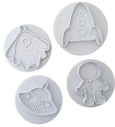 Keksausstecher Weltraum-Motive, Ausstechform zur Kuchendekoration, Set