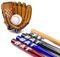 Baseball Set Baseballschläger + Handschuh + Ball Einsteiger-Set (Silber, 34 Zoll)