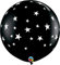 Qualatex 88280 Contempo Stars-A-Round 3ft Luftballons 2er Pack Onyx Schwarz