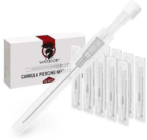 WARRIOR Aghi Sterili Cannula per Piercing Orecchie Naso usa e getta Corpo piercing Professionale Tattoo Accessorio (10pz / scatola, grigio 16G)