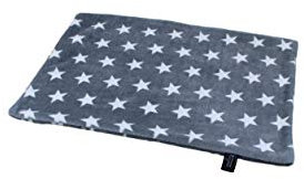 Made in Germany Hundedecke, Sterne Grau, 45 x 65cm für kleine & große Hunde I Flauschige Hunde Sommerdecke, waschbar, trocknergeeignet