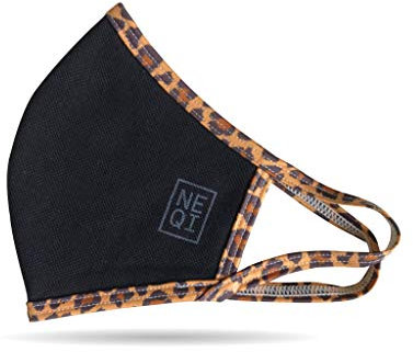 neqi Community Face Coverings, Black/Leo S-M