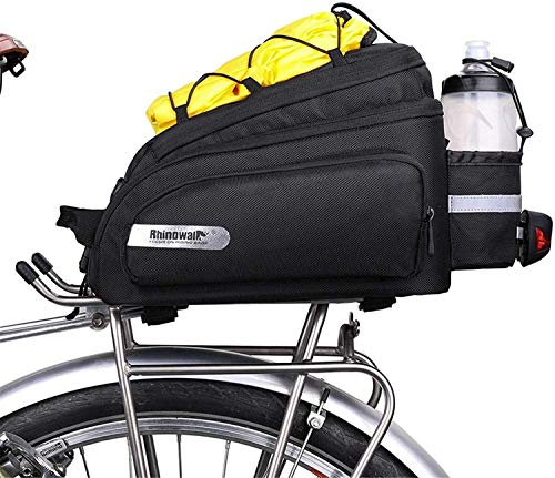 HUNTVP Bike Trunk Bag Bike Rear Seat Bag Waterproof Bike Pannier Bag 12L for Bicycle Cargo Rack Saddle Bag Bicycle Commuter Bag Shoulder Bag Laptop Pannier Luggage Bag Rack Bicycle Bag